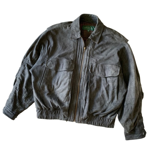Vintage Other - Vintage Overland Silverado Leather Bomber Jacket Blanket Lined Wool Pilot Flight